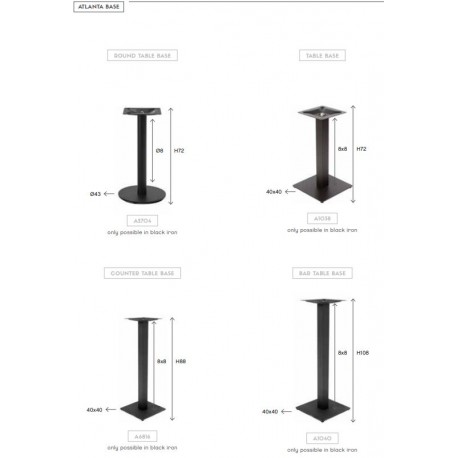 Pied central Table BISTROT