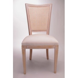 Chaise Directoire dos canné patine blanche